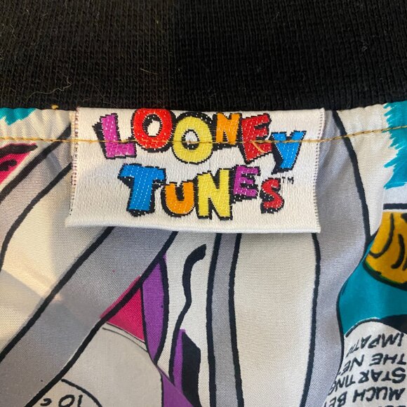 Looney Tunes RARE Vintage Silk Jacket Warner Bros 1992 Sz M - Picture 7 of 7